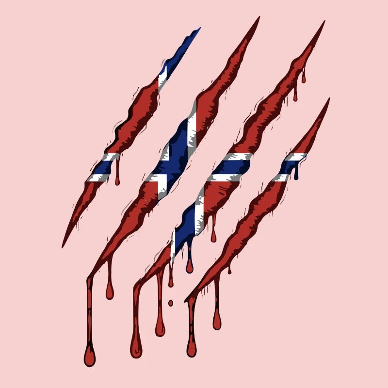 Norway Claw Norge Flag Scratch Mark