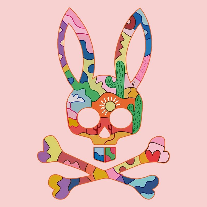 Rainbow Skull Bunny Patch