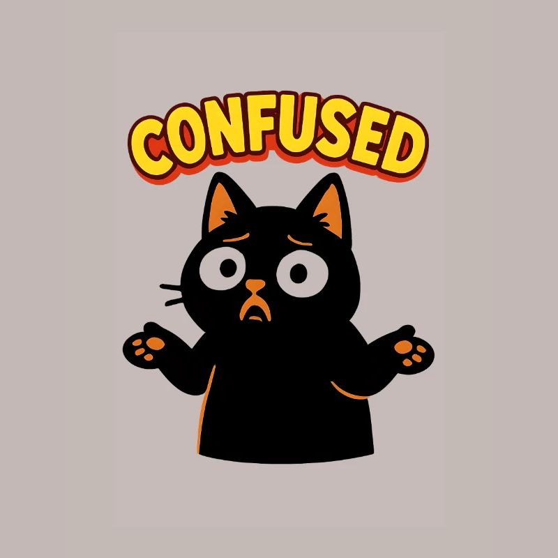 Confused Cat: Disoriented Comic Illustration