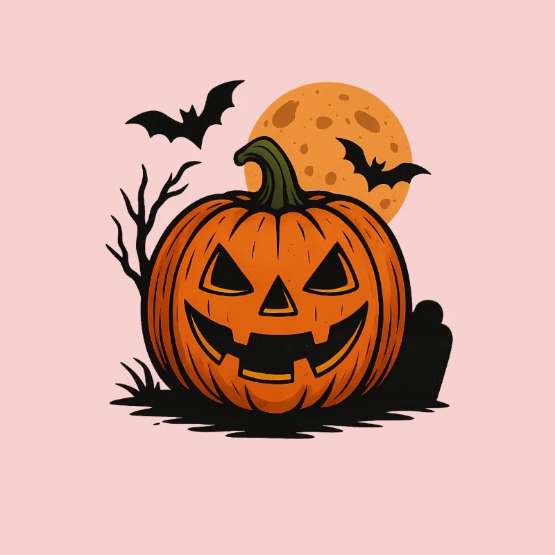 Pumpkin Face Halloween Moonlit Night