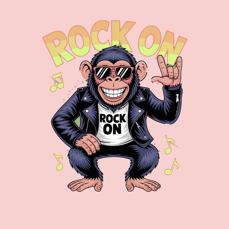Rock On Monkey Rocker Sunglasses Leather Jacket