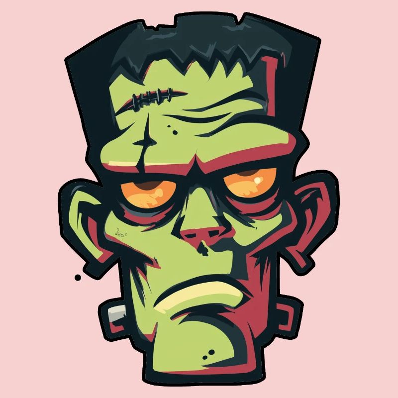Halloween Zombie Head Drawing