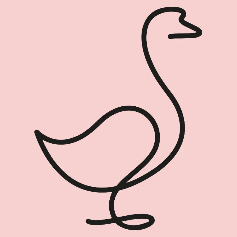 Ente oder Gans Skizze – minimalistisches Motiv