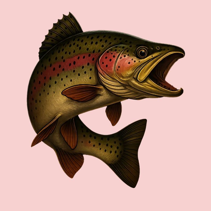 Fascinating rainbow trout illustration