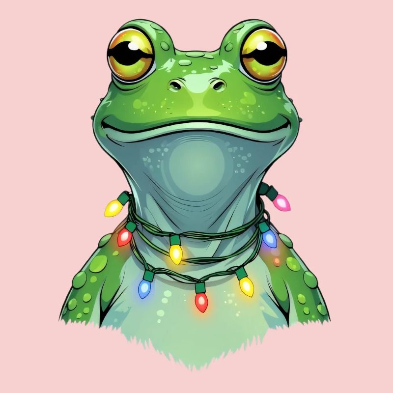Lichterfrosch mit Weihnachtskette