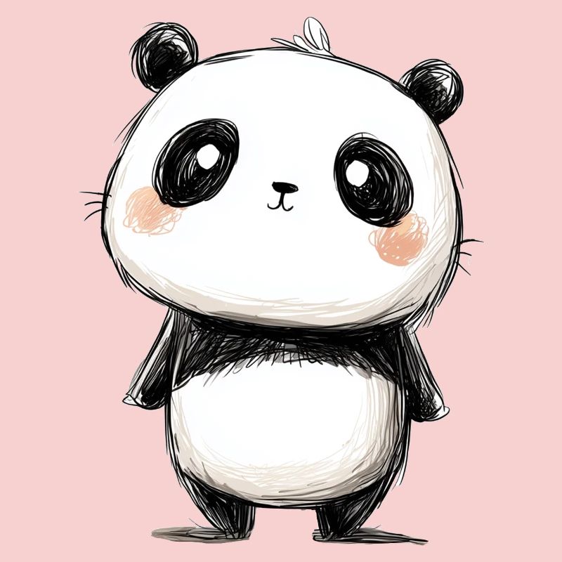 little panda drawing