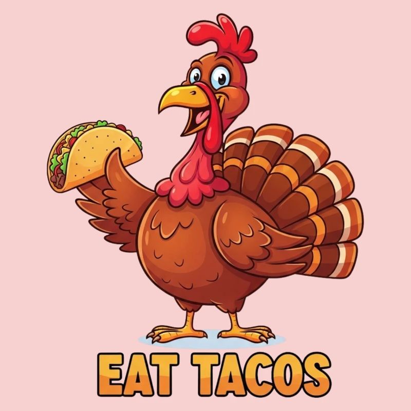 Manger des tacos Dessin animé Dinde