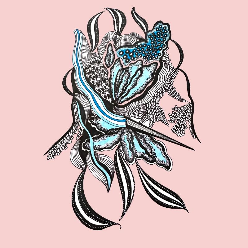 Conception de la ligne de fleur d’indigo