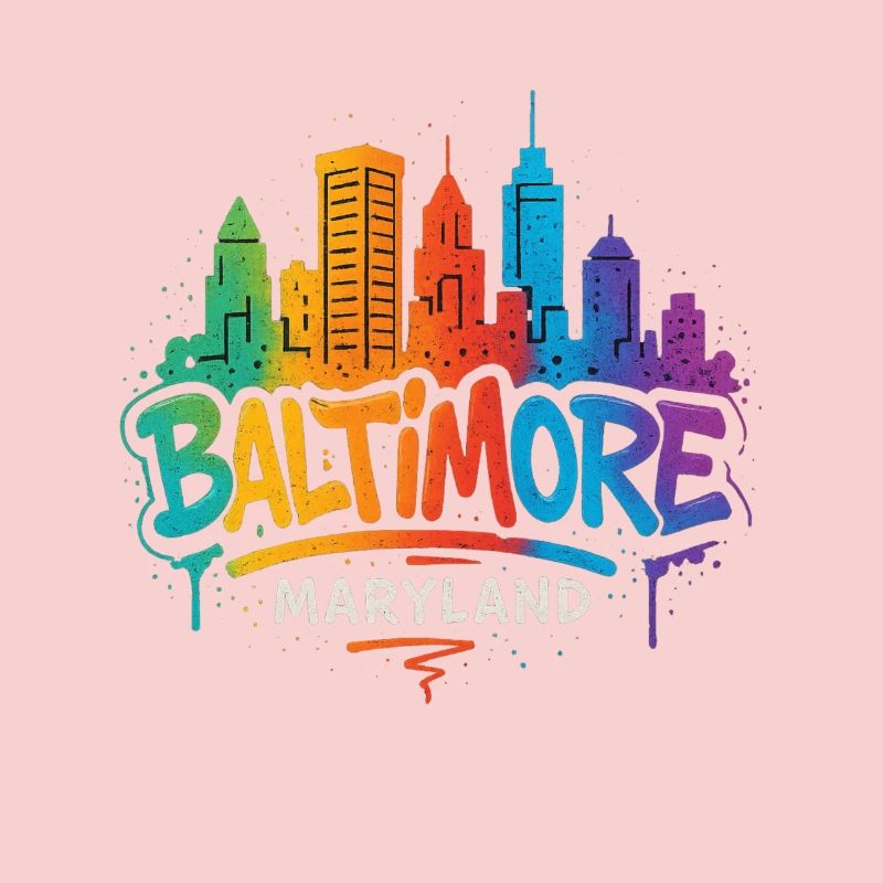 Baltimore Skyline Graffiti