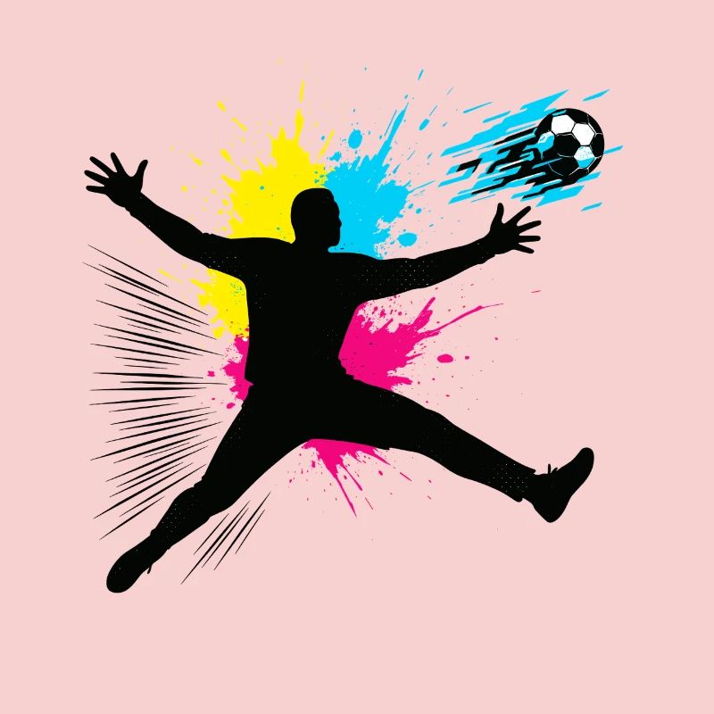 Fußball Torwart Sprung Mit Farbexplosion