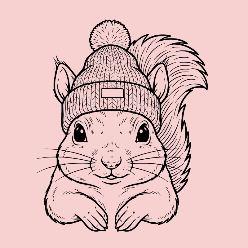 Cute squirrel with cap