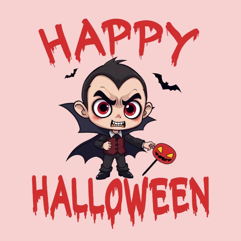 Halloween Vampire Dracula Pumpkin Bat Creepy
