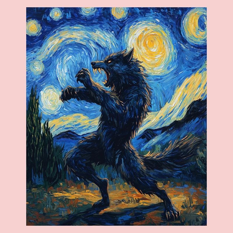 Werwolf Wolf Van Gogh Style