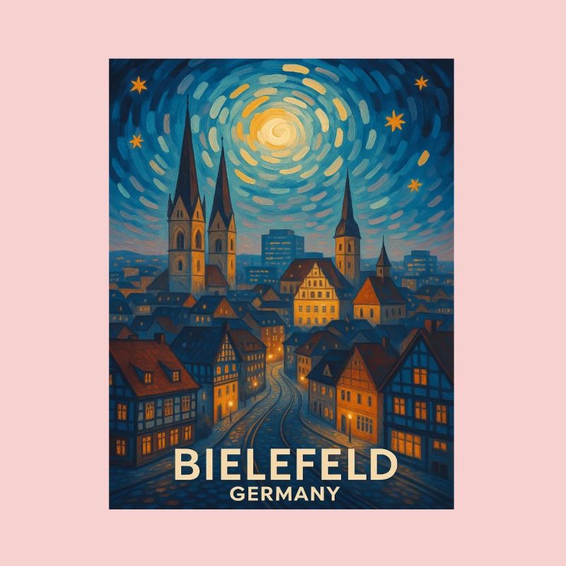 Bielefeld Night Panorama Skyline