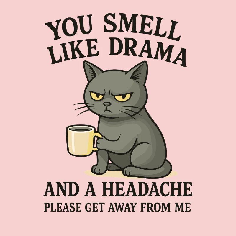 Chat sinistre avec un dicton de café