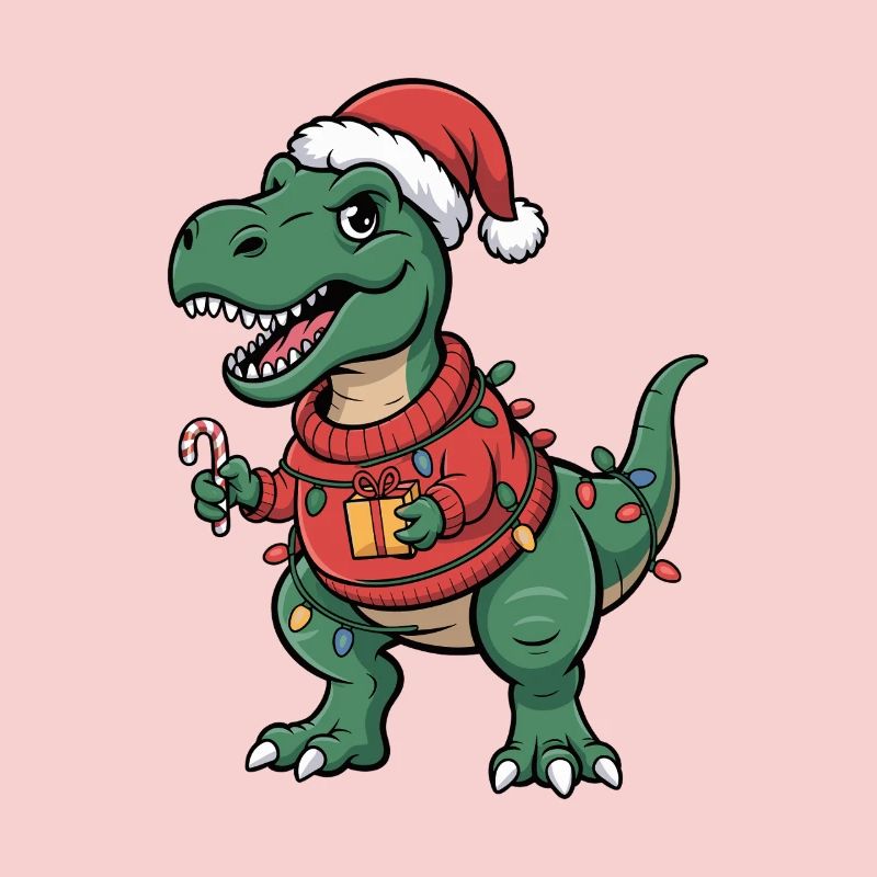 T-Rex de Noël en pull