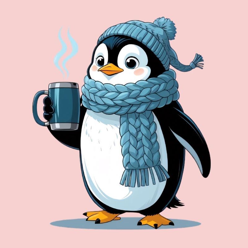Cuddly penguin with blue cap