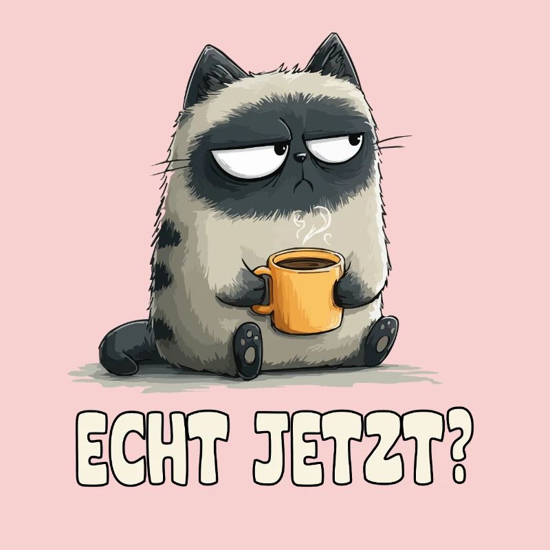 Grummelkatze mit Kaffee