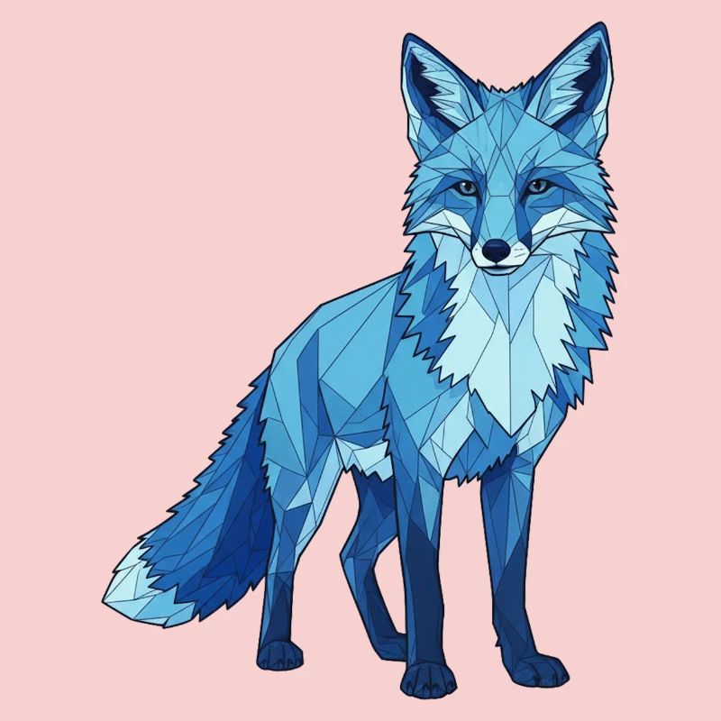 Blue polygon fox