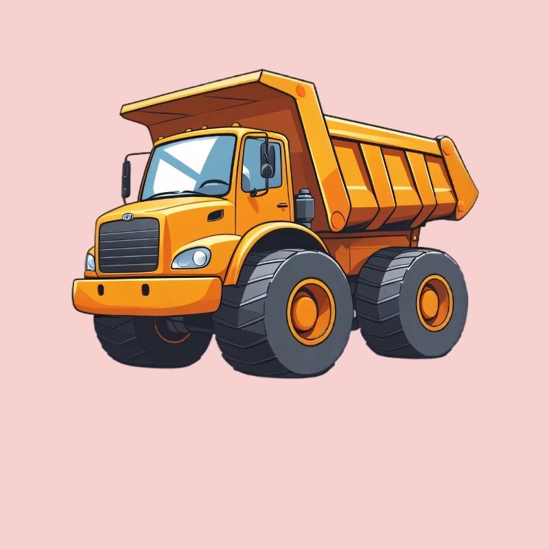 camion à benne basculante de dessin animé jaune