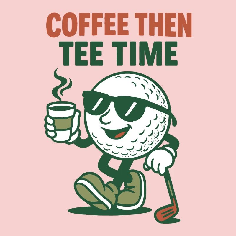 Coffee Then Tee Time Golf Humor for Golfers