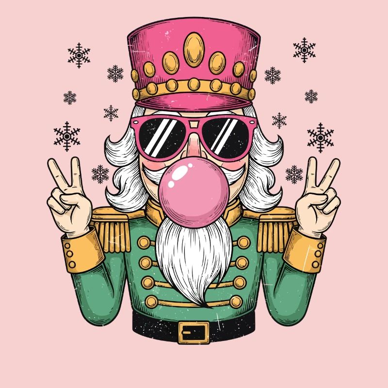 Nutcracker blows chewing gum