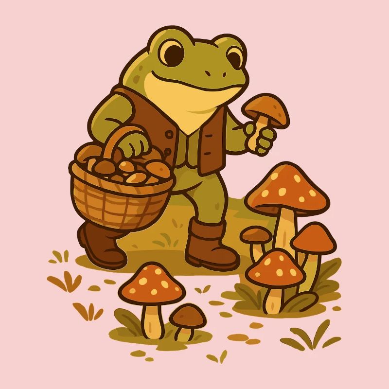 Grenouille avec panier à champignons – Mushroom Picker Frog