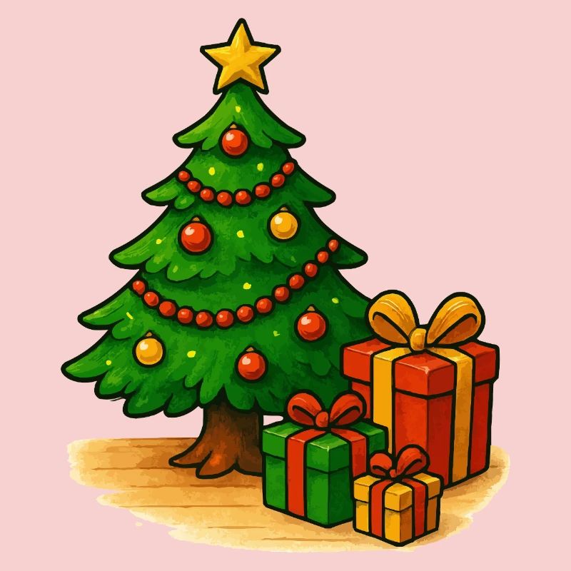 Weihnachtsbaum mit Geschenken Muster