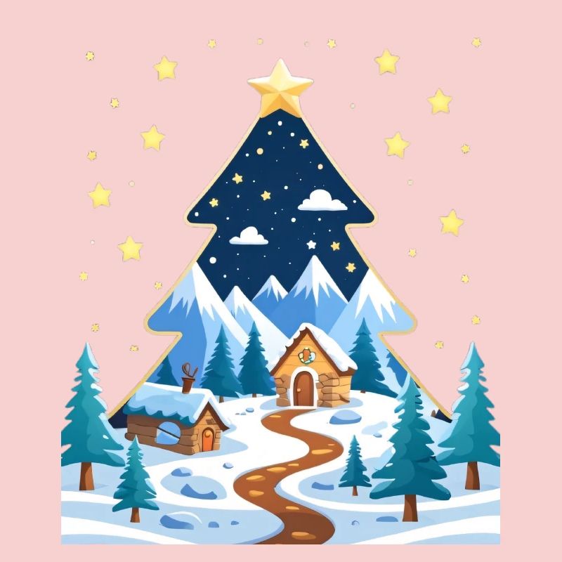 Forêt d’hiver dans la conception de l’arbre étoile