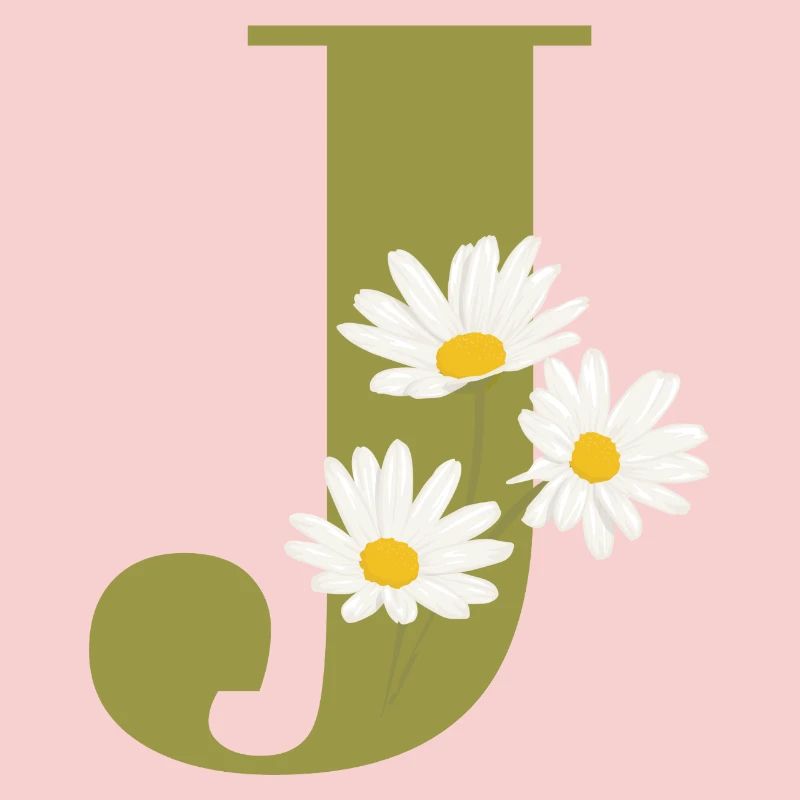 Buchstabe j Grüne Gänseblümchen