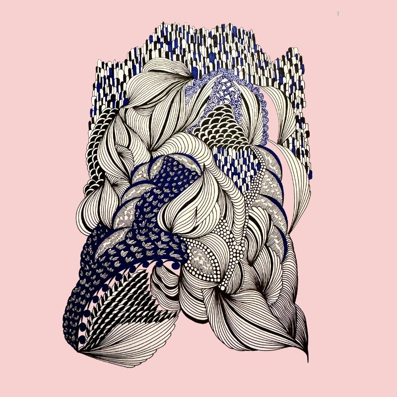 Indigo Leaf Weave Pattern