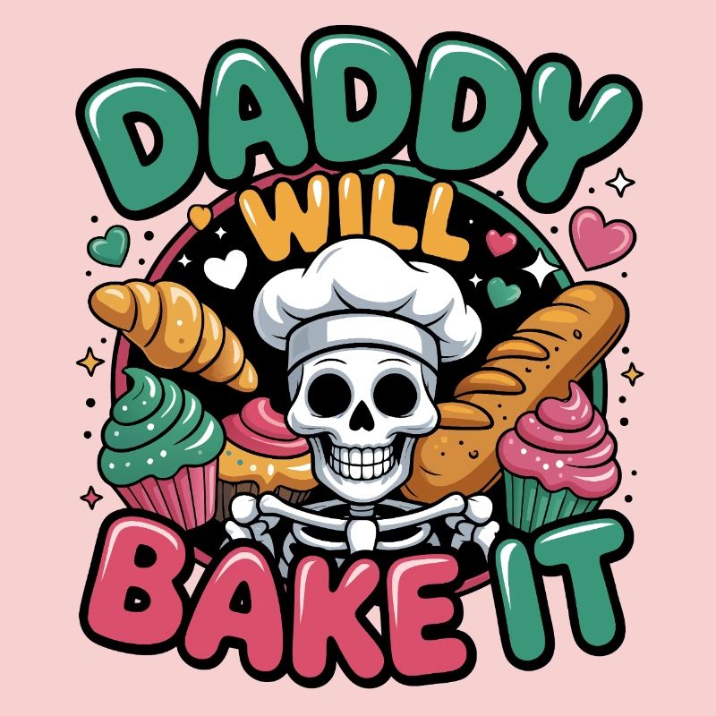 Daddy Will Bake It Skull Chef