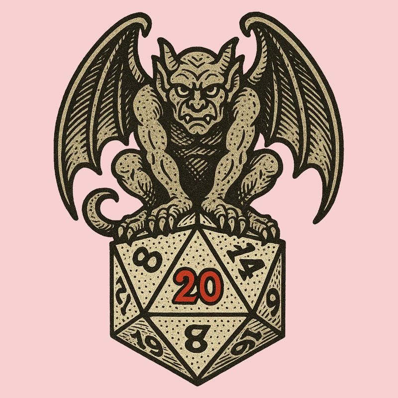 Gargoyle on a D20 Dice Arc