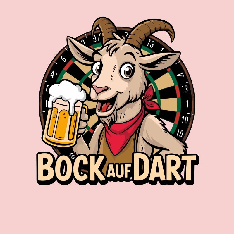 Bock sur une chèvre à fléchettes avec une chope de bière