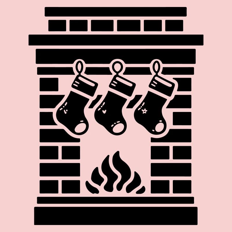 Chaussette de Noël avec cheminée