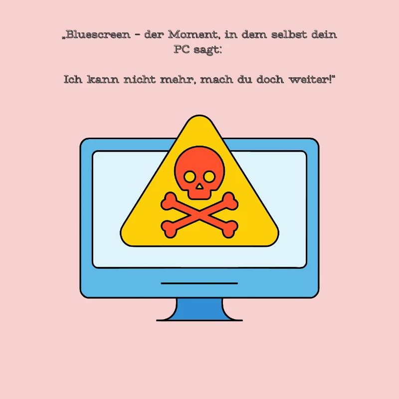 Blue Screen Humor Skull Warning
