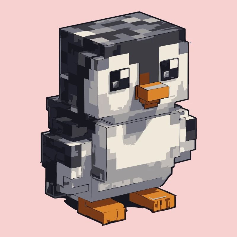Cute pixel penguin