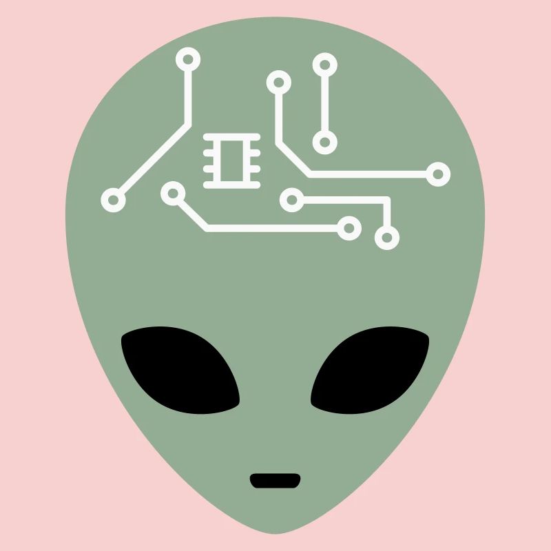 Alien Head with Circuits (three colours)
