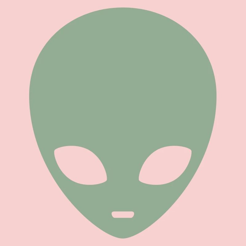 Muted Mint Alien Head