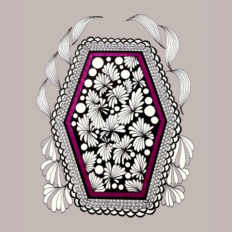 Flower frame in magenta frame