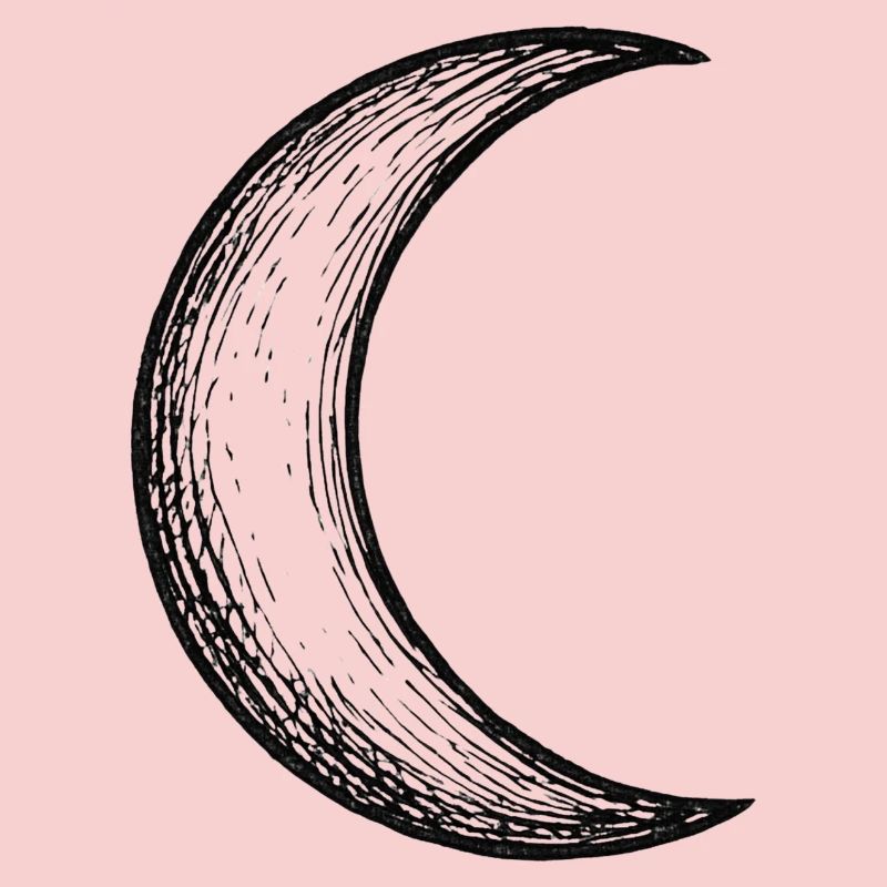 Hand Drawn Crescent Moon Sketch