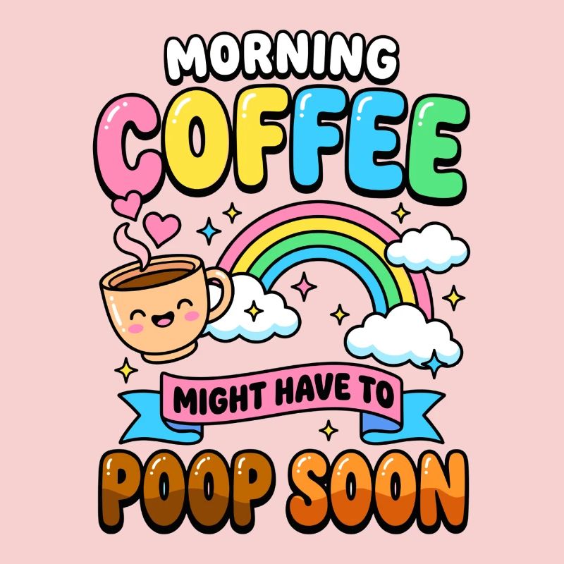 Le café du matin devra probablement bientôt aller aux toilettes. Drôle.