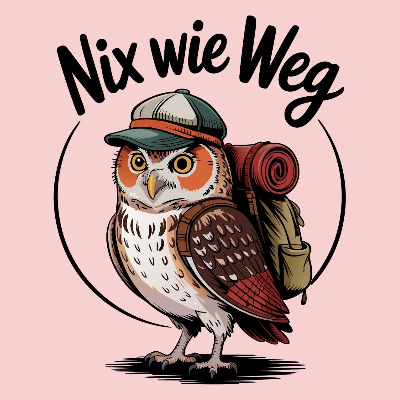 Waldwanderer Eule mit Rucksack