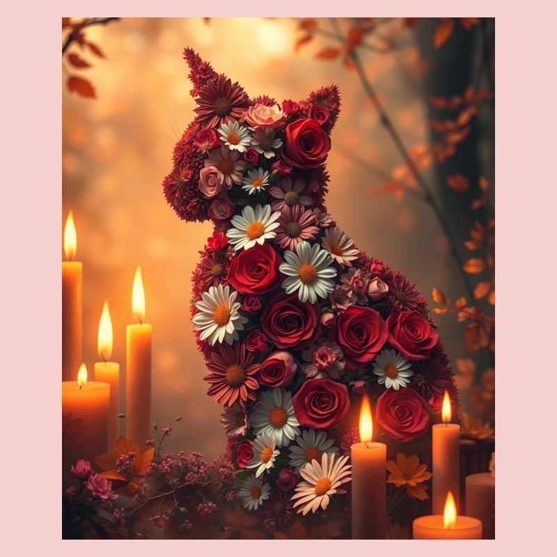 Chat floral romantique