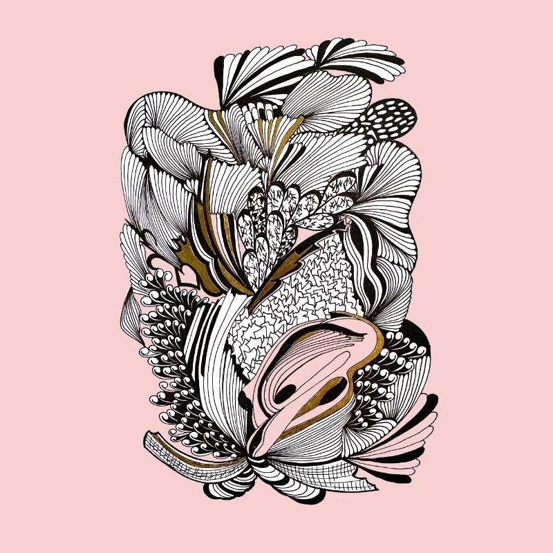 Accent doré du feuillage noir