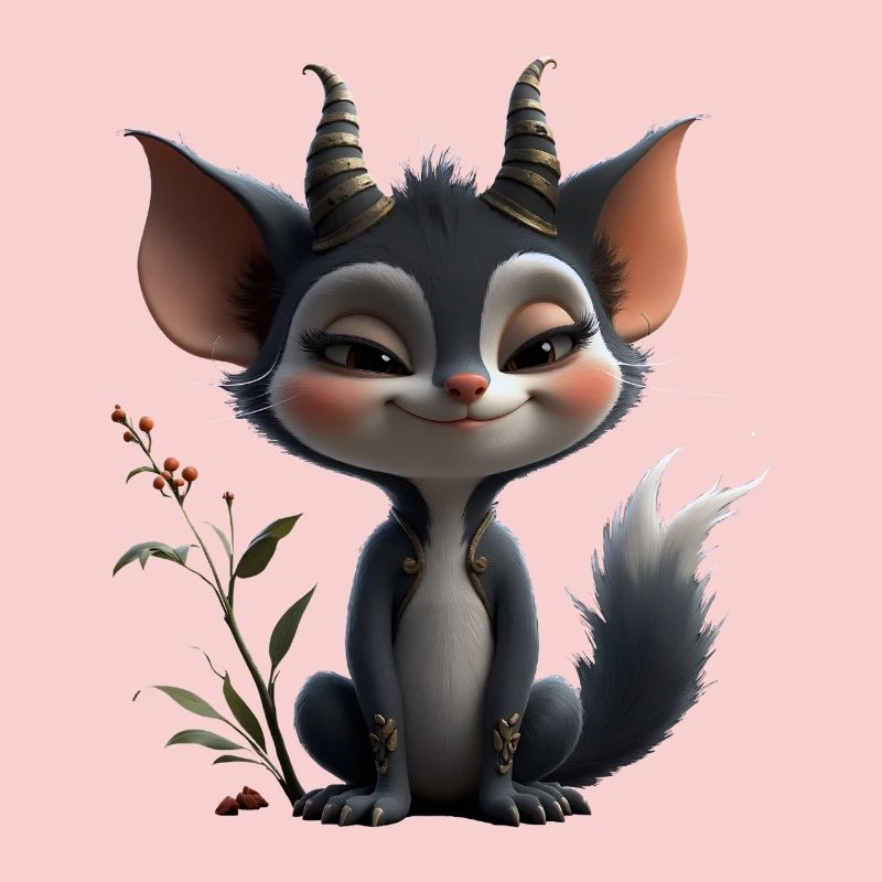Chat Gobelin de la Forêt, avec des Cornes