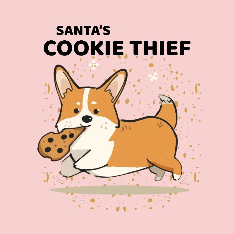Le voleur de biscuits du Père Noël – Noël Corgi mignon