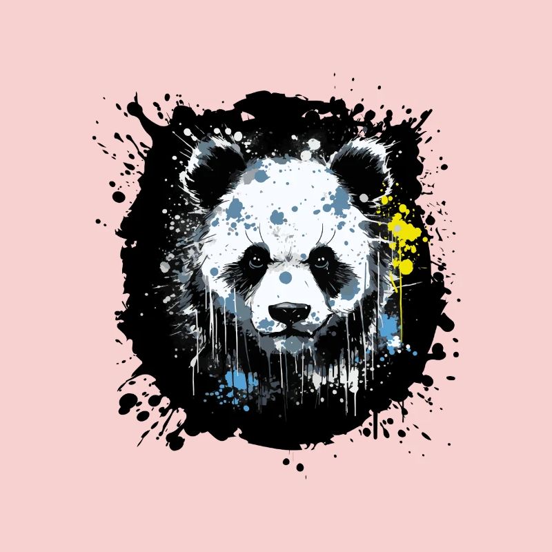 Art éclaboussé d’encre de panda
