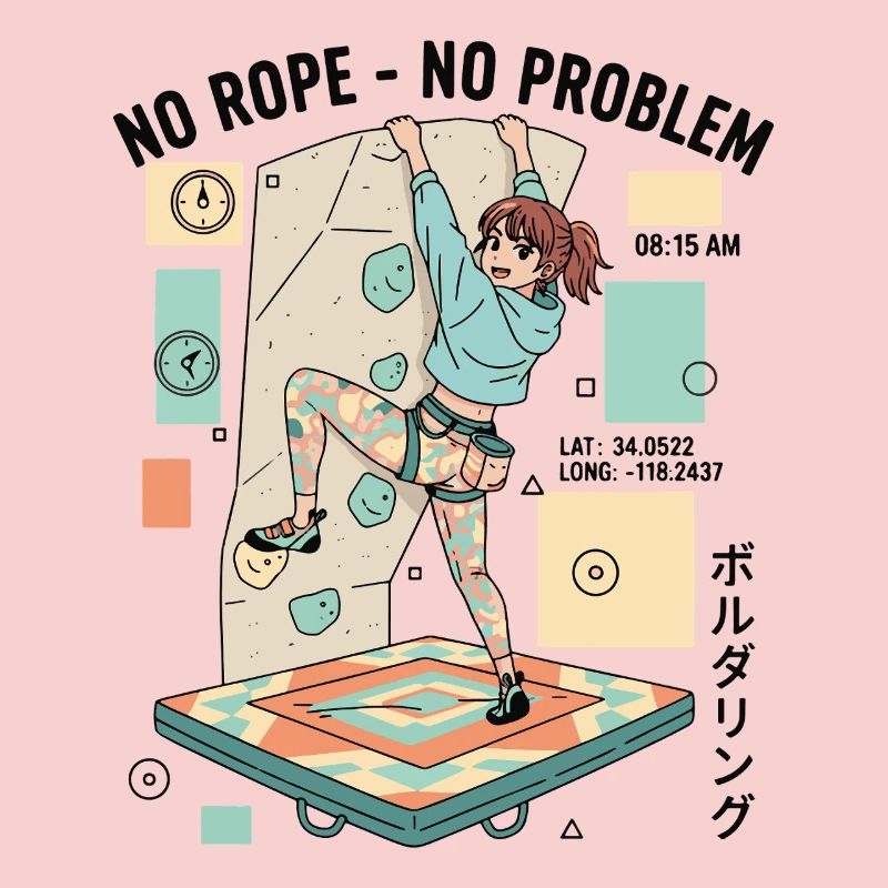 No Rope No Problem Bouldering Climber Fun
