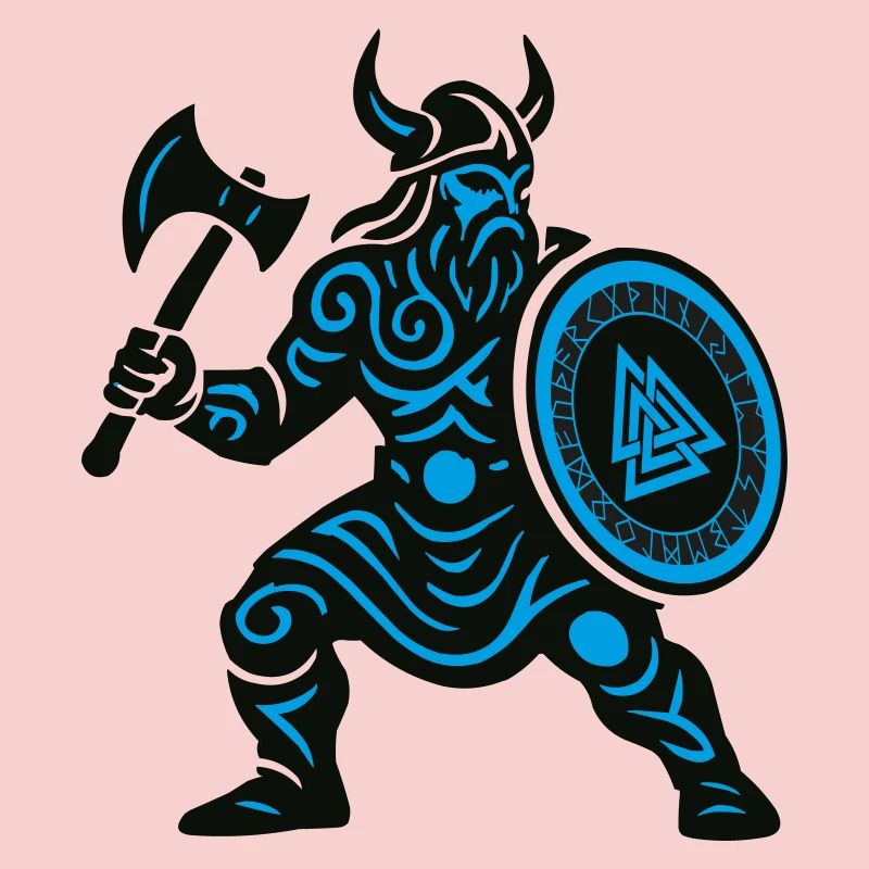 Wikinger Runenkrieger mit Axt